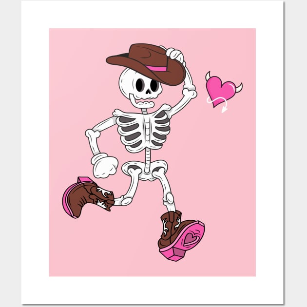 Western Skeleton Cowboy Valentines Day Halloween Outfit Wall Art by SilverLake
